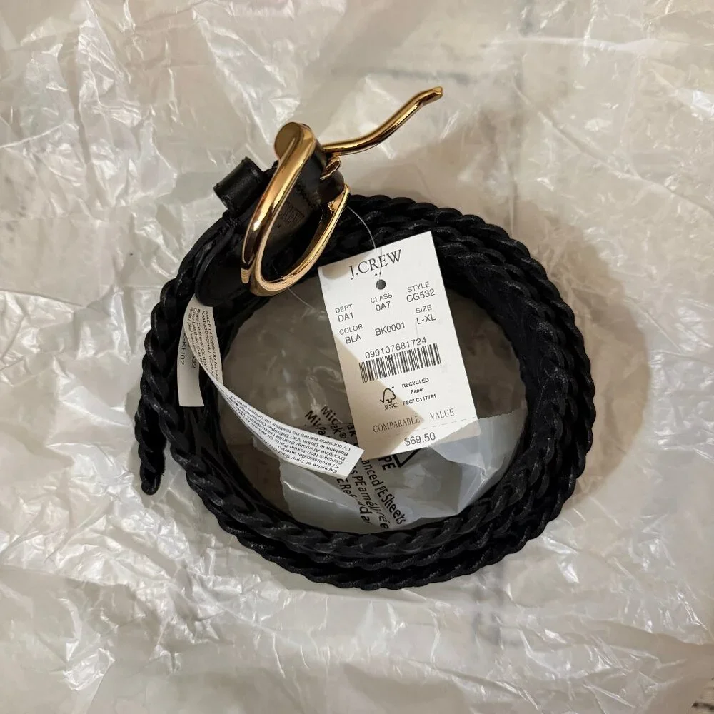 J. Crew Woven leather belt L/XL